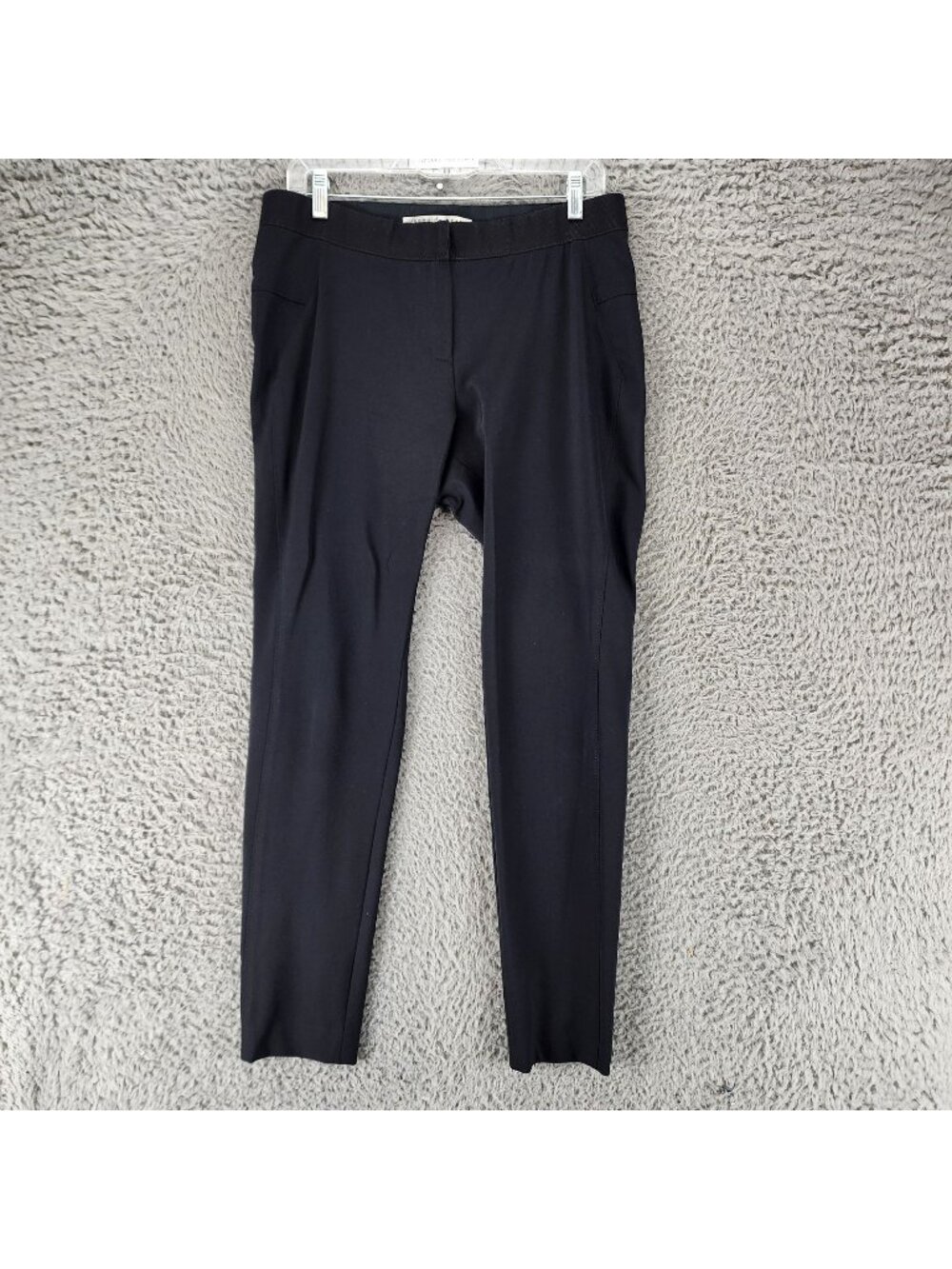 Veronica Beard Pants Womens 12 Black Stretch Skinny Slacks Minimalist